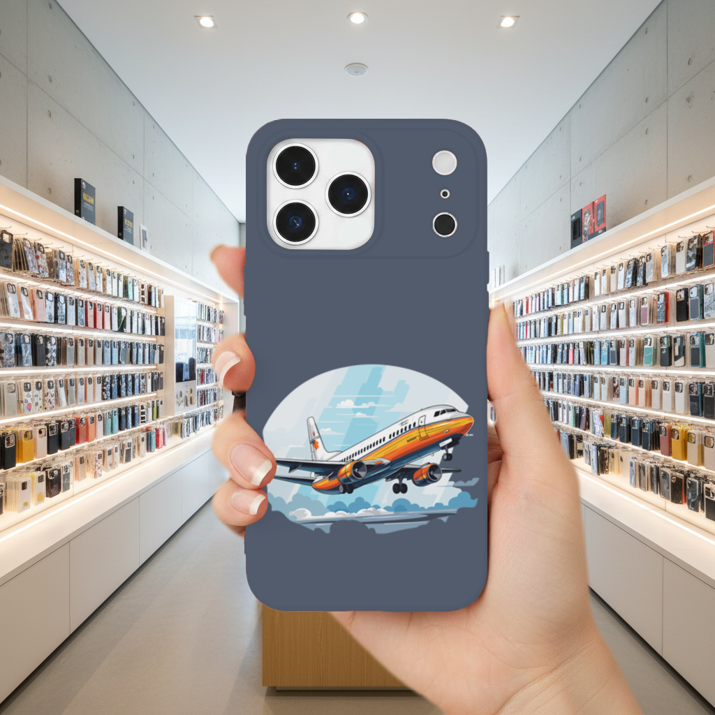 Retro Orange Commercial Airplane iPhone 17 Pro Max Case