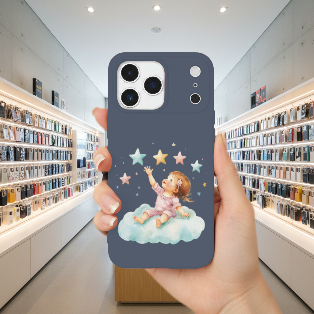 Bulut Üzerinde Yıldızlara Ulaşan Bebek iPhone 17 Pro Max Kılıfı
