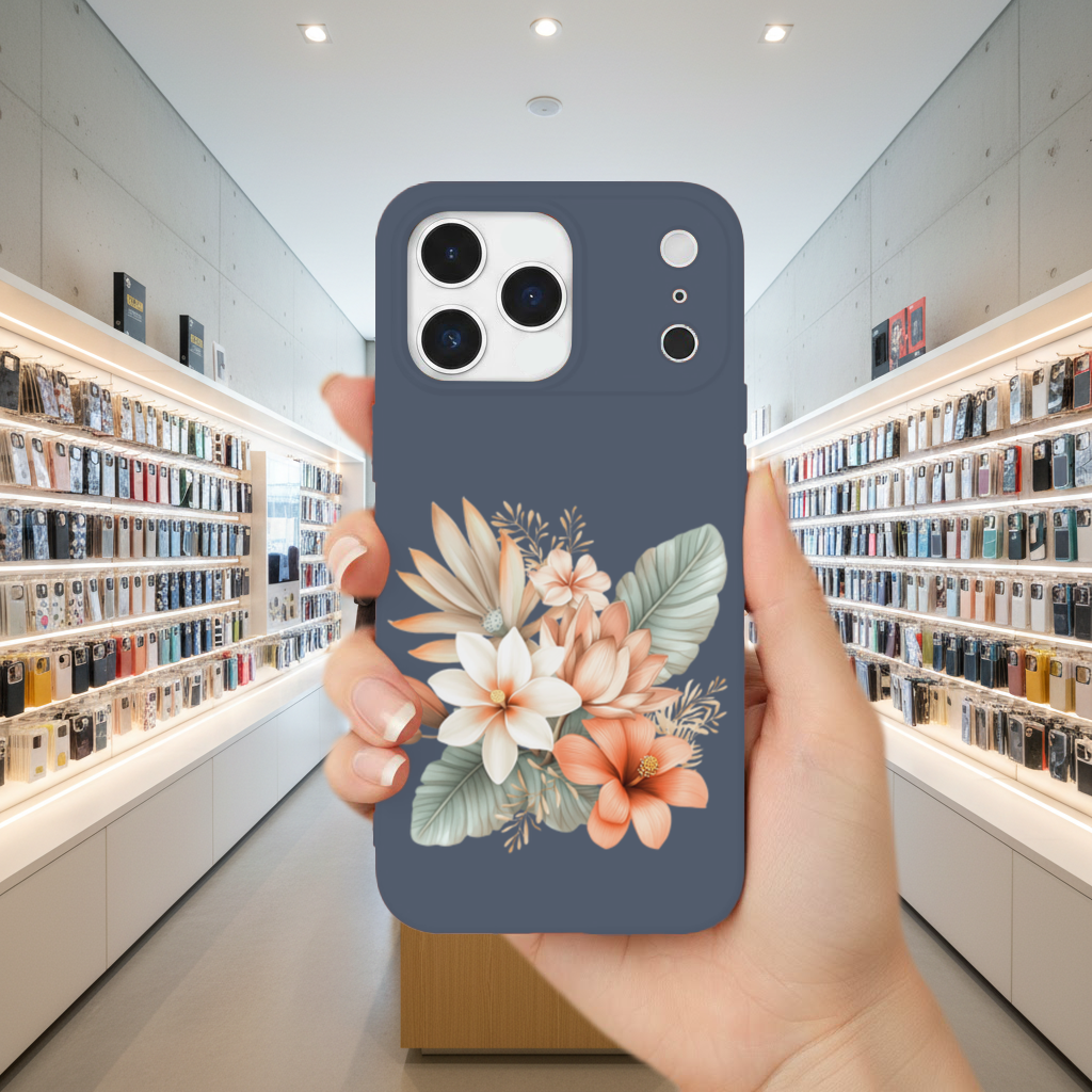 Şeftali Tonlu Tropikal Çiçek Buketi iPhone 17 Pro Max Kılıfı