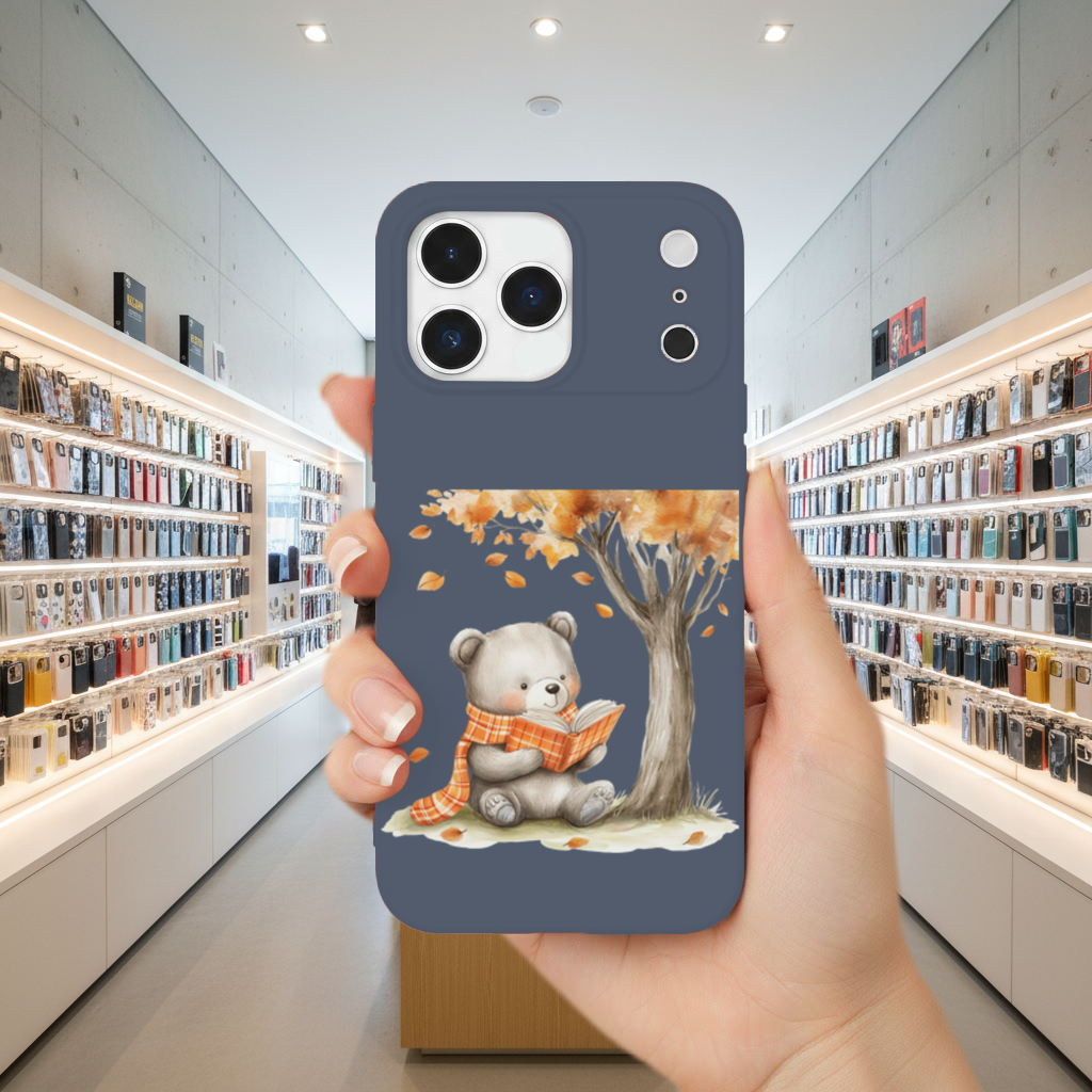 Reading Bear with Orange Scarf 