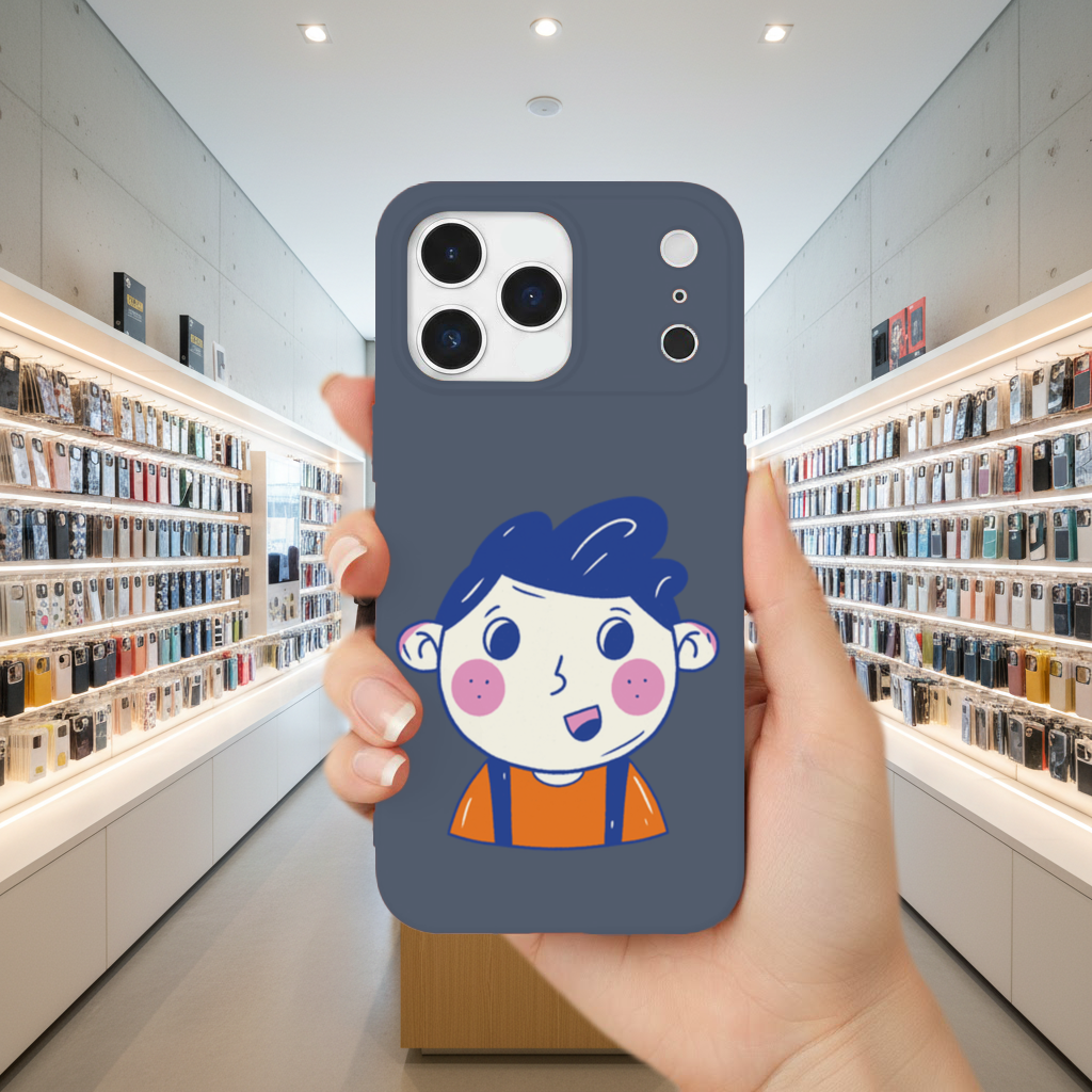 Cute Smiling Boy with Blue Hair 