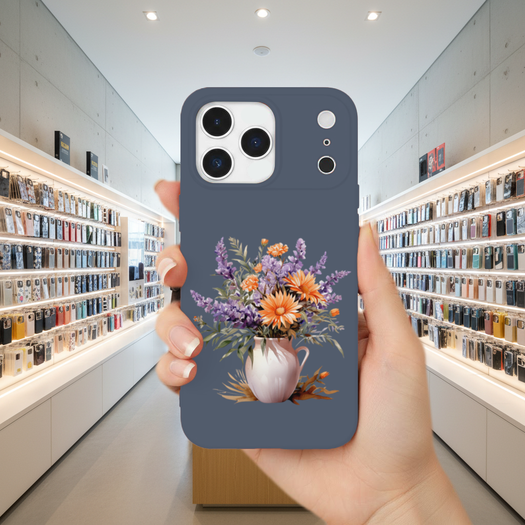 Turuncu Kır Çiçekleri ve Lavanta iPhone 17 Pro Max Kılıfı