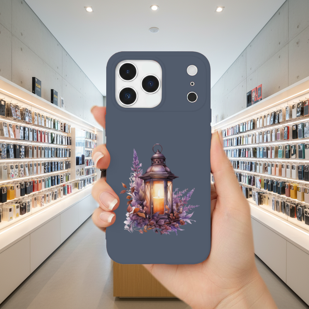 Lavanta ve Güz Yapraklı Antika Fener iPhone 17 Pro Max Kılıfı