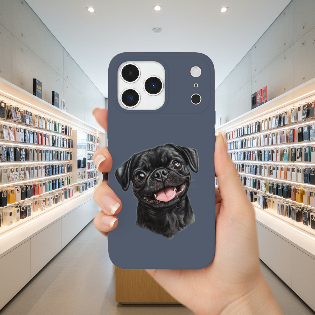 Happy Black Pug Face 