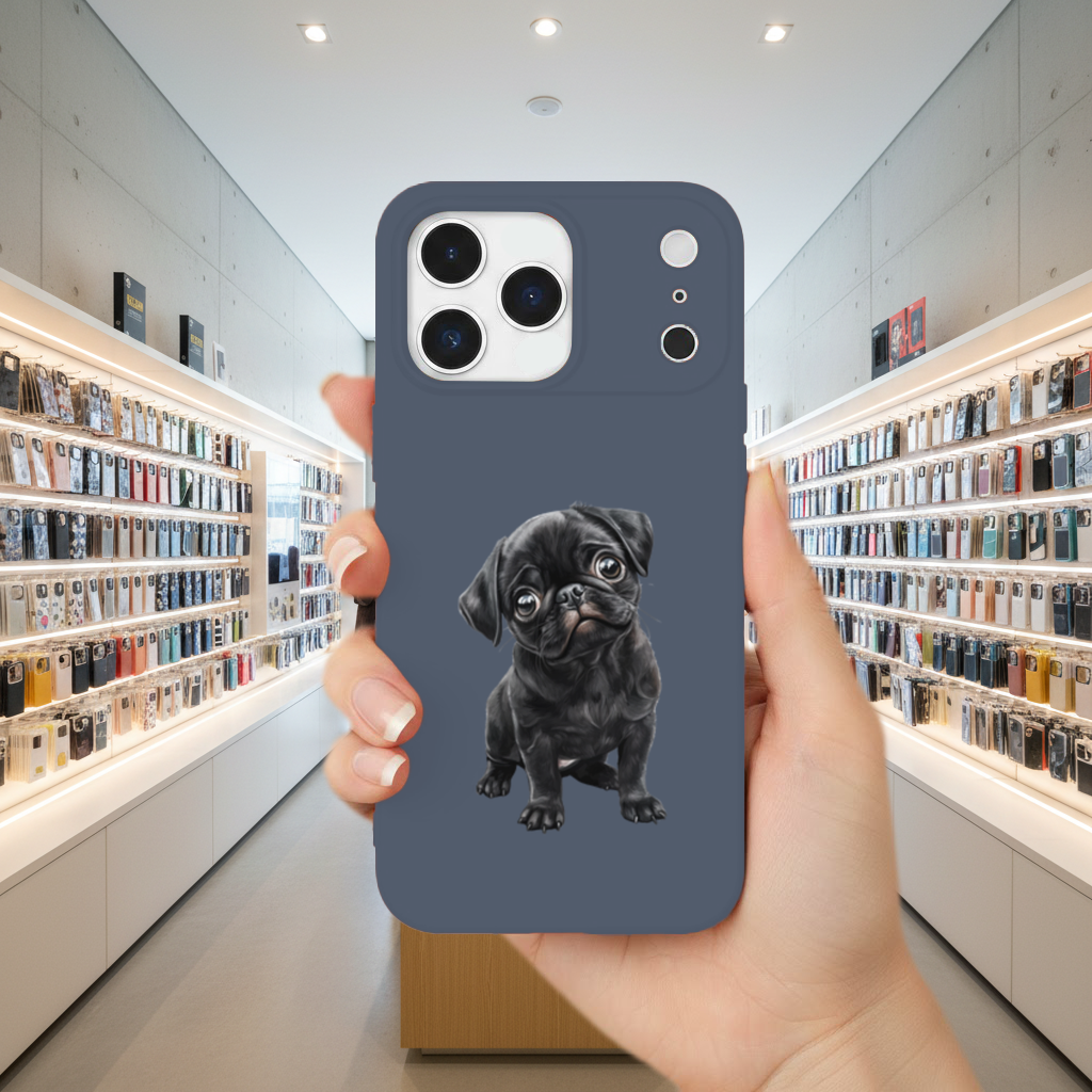 Innocent Black Pug Puppy 