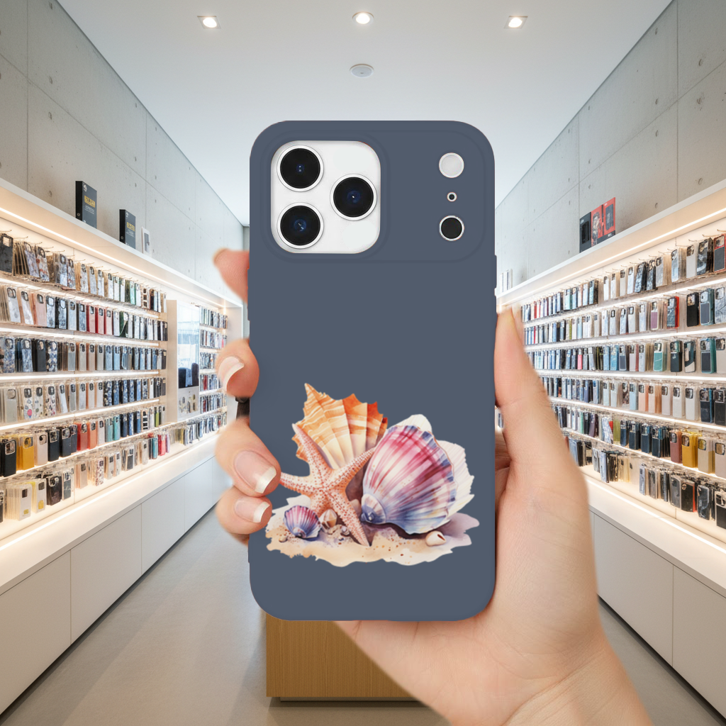 Suluboya Sahil Deniz Kabukları iPhone 17 Pro Max Kılıfı