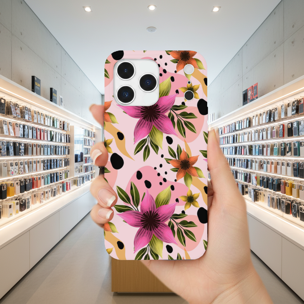 Boho Pink Lily Botanical iPhone 17 Pro Max Case
