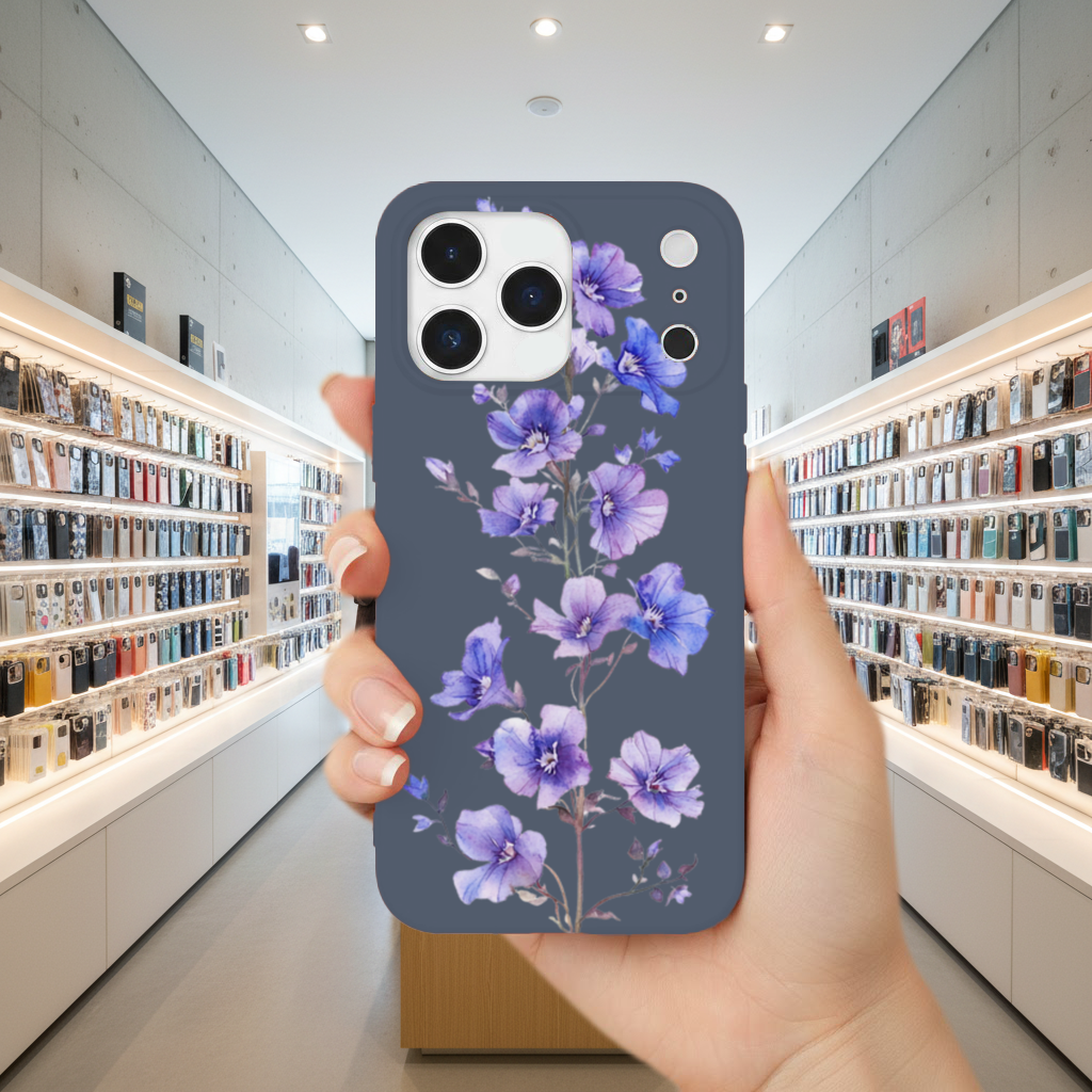 Zarif Mavi Kır Çiçekleri iPhone 17 Pro Max Kılıfı