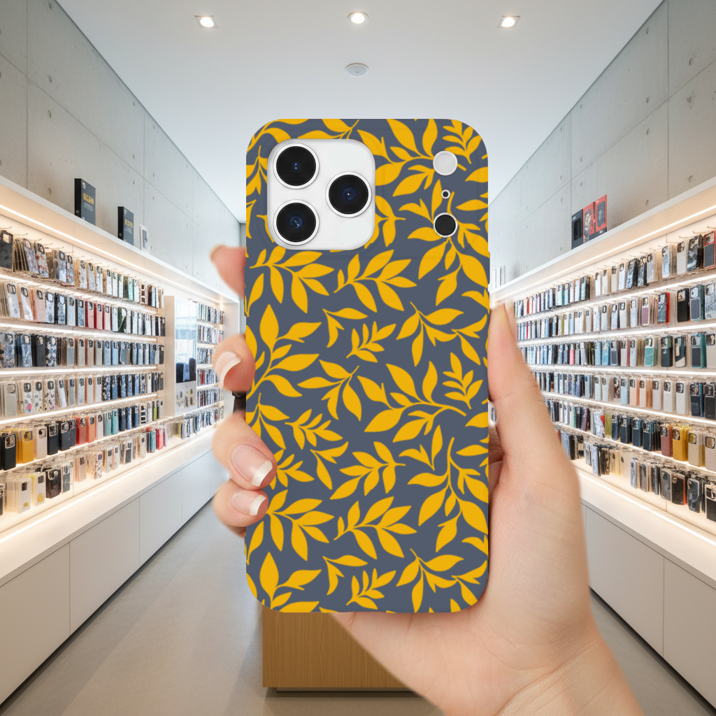 Mustard Yellow Botanical Leaves iPhone 17 Pro Max Case