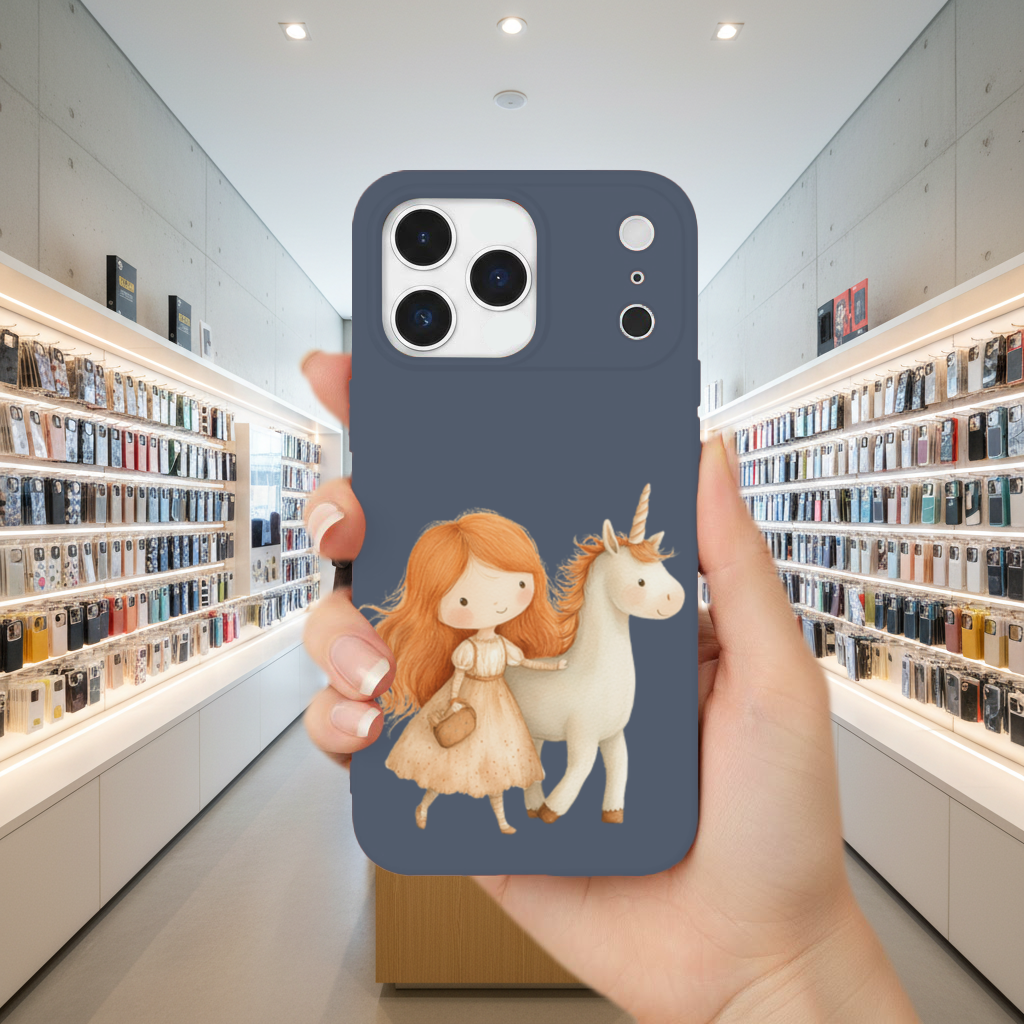 Kızıl Saçlı Kız ve Masalsı Tekboynuz iPhone 17 Pro Max Kılıfı