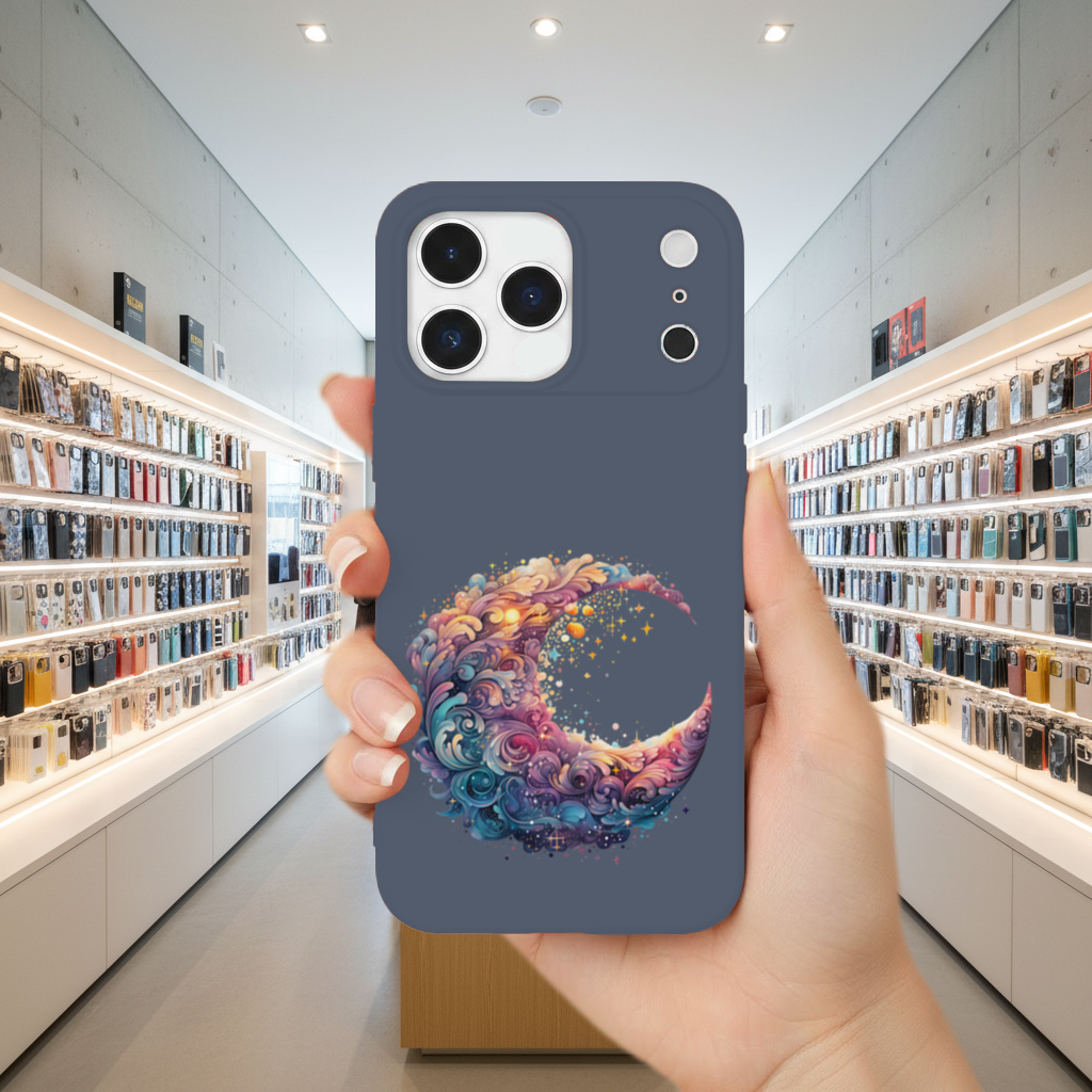 Renkli Sarmal Hilal ve Yıldızlar iPhone 17 Pro Max Kılıfı