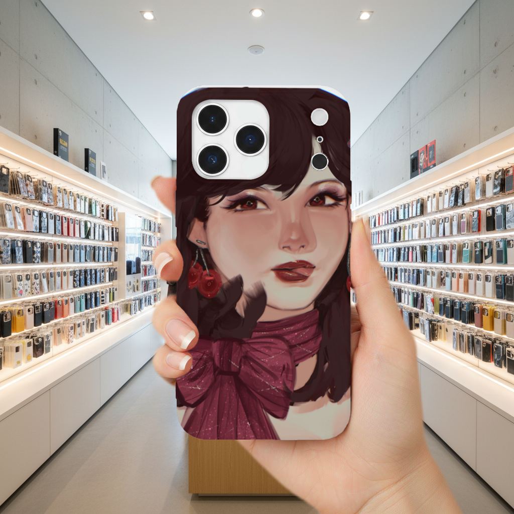 Girl with Cherry Earrings iPhone 17 Pro Max Case