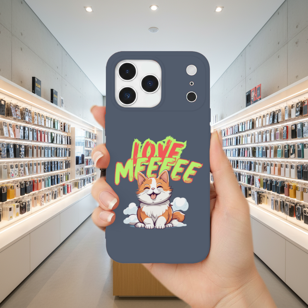 Sevimli Turuncu Kedi Love Me iPhone 17 Pro Max Kılıfı