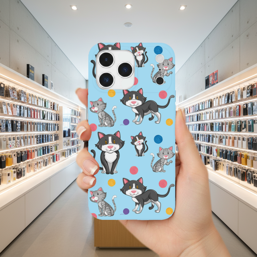 cat repeat pattern iPhone 17 Pro Max Case