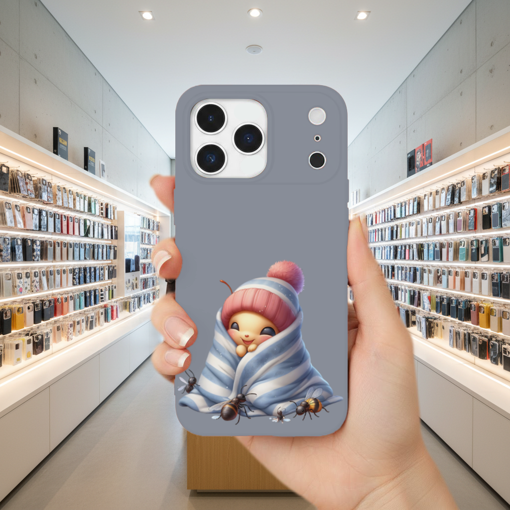 Kawaii Baby Bee in Pink Beanie iPhone 17 Pro Max Case