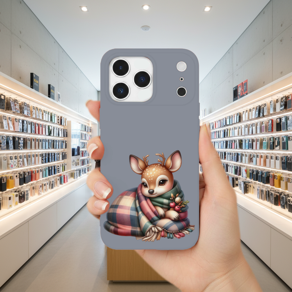 Kawaii Baby Deer with Plaid Scarf iPhone 17 Pro Max Case
