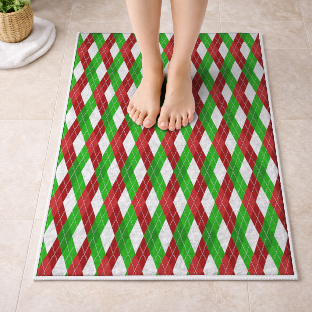 Red Green Argyle Plaid Background Pattern 