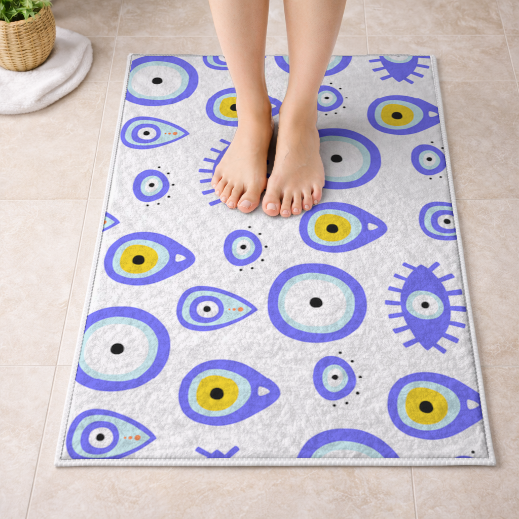 Evil Eye Pattern Bath Mat