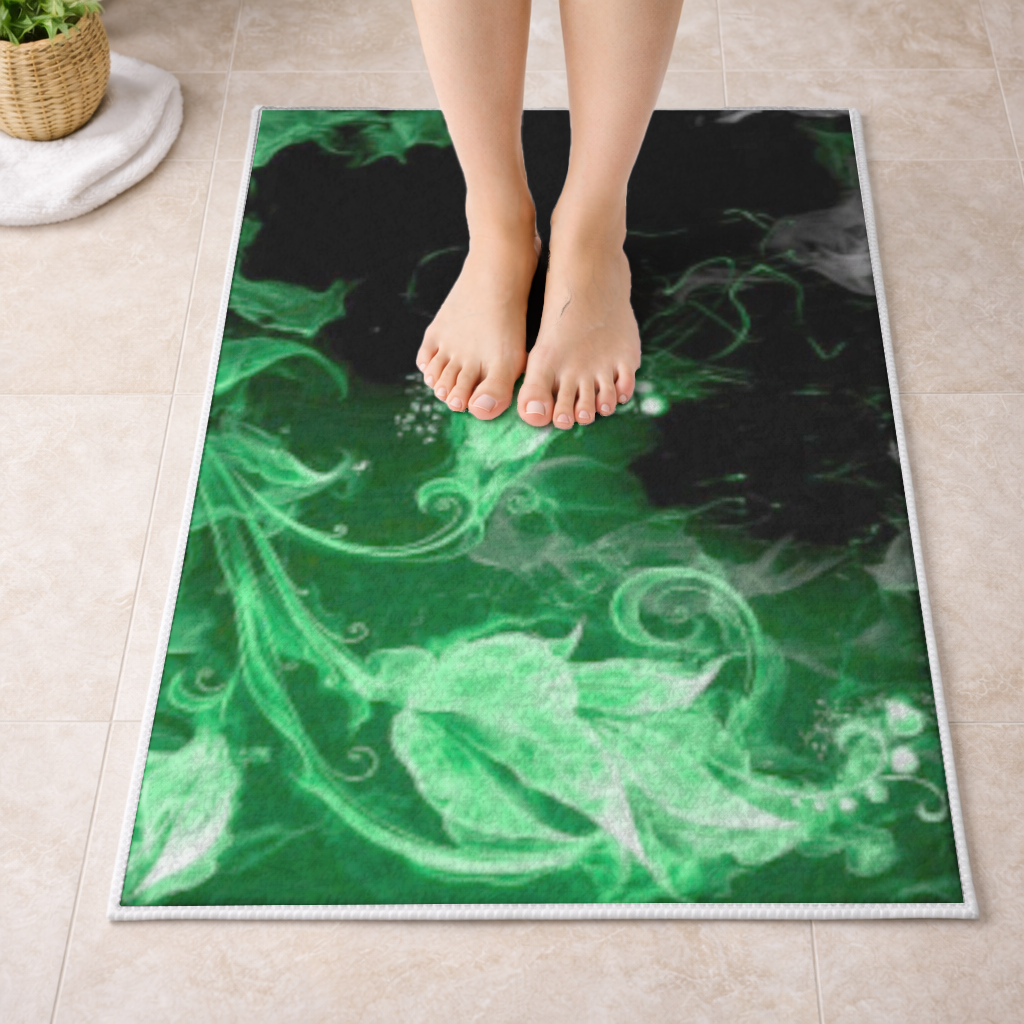 Green and black smokes Bath Mat