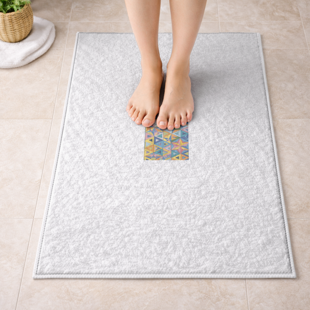 Rainbow triangle pattern Bath Mat