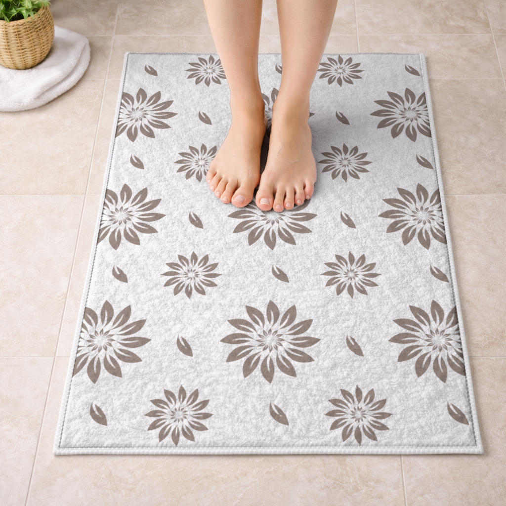 Minimalist Modern Brown Floral Pattern 