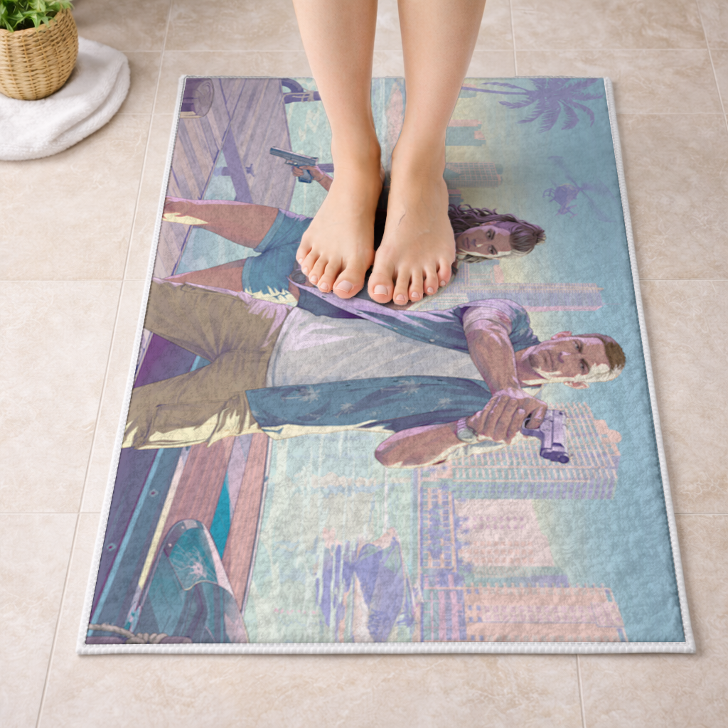 Vice City Showdown  Tropical Heist Duo Bath Mat