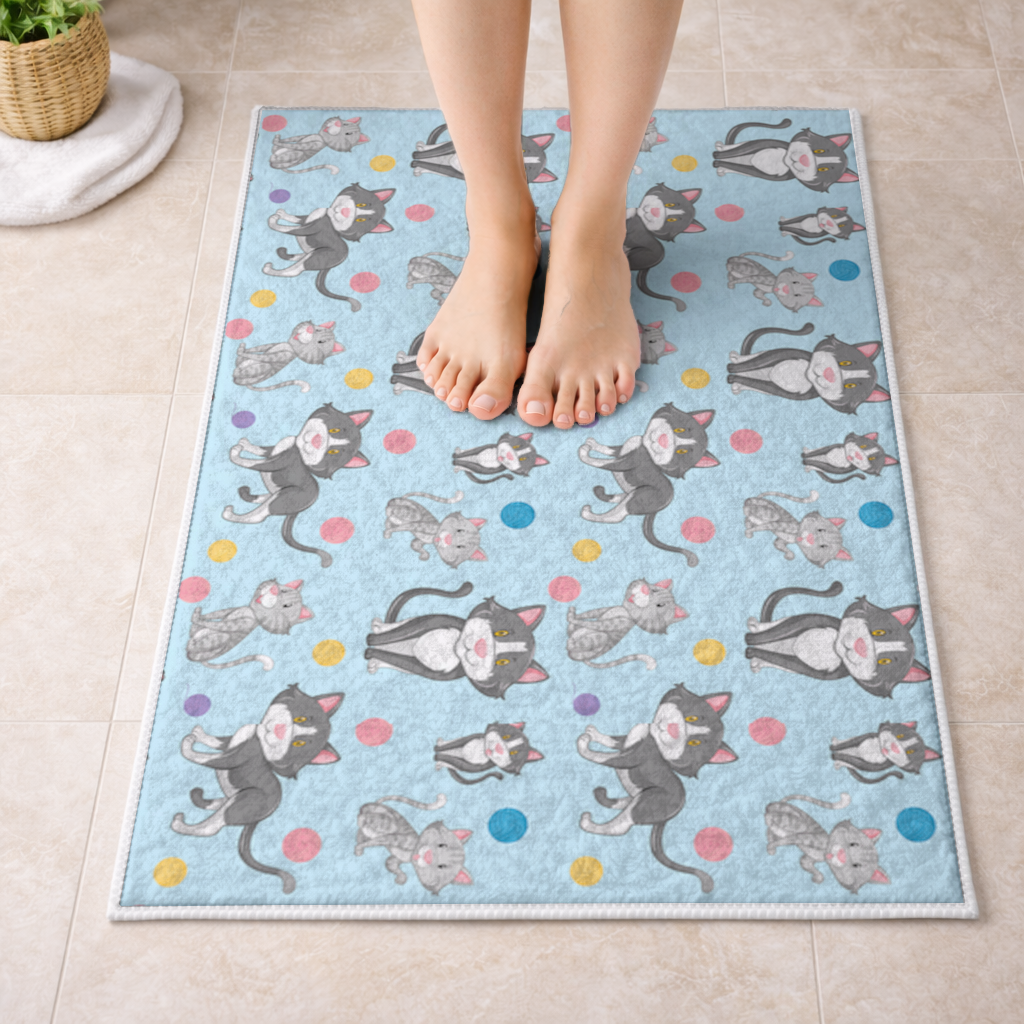 cat repeat pattern Bath Mat