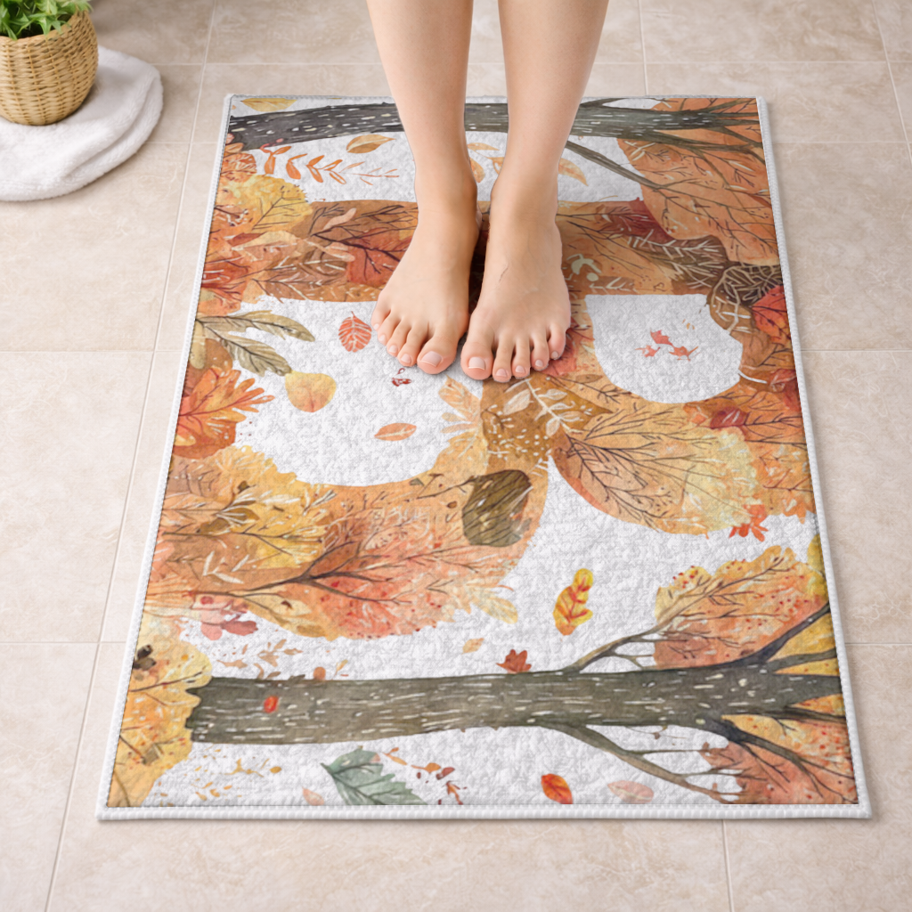 Fall Foliage Letter B Bath Mat