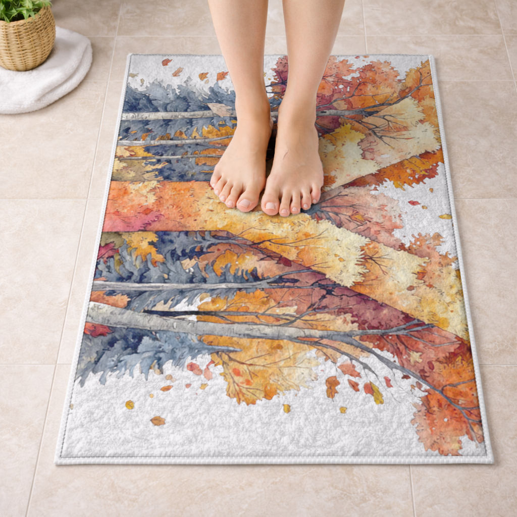 Autumn Forest Letter Y Bath Mat