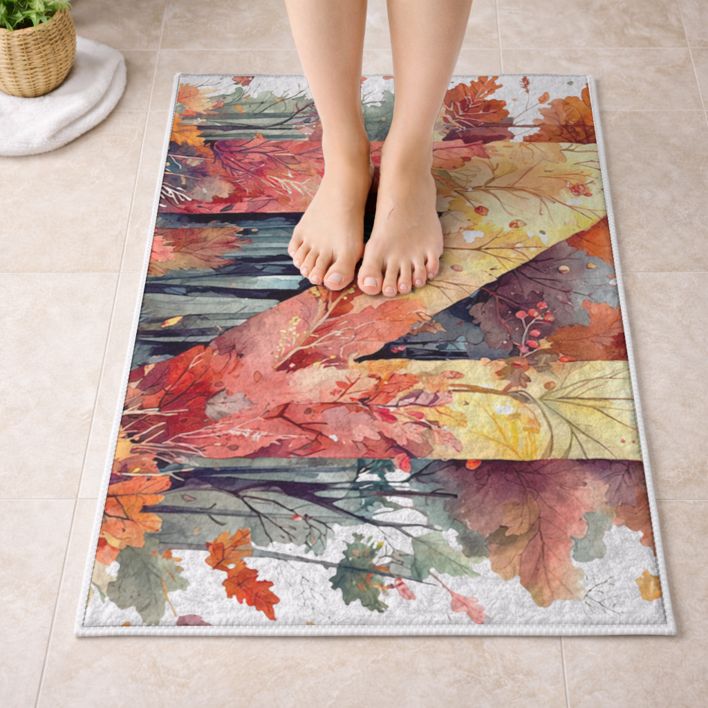 Autumn Leaf Monogram N Bath Mat
