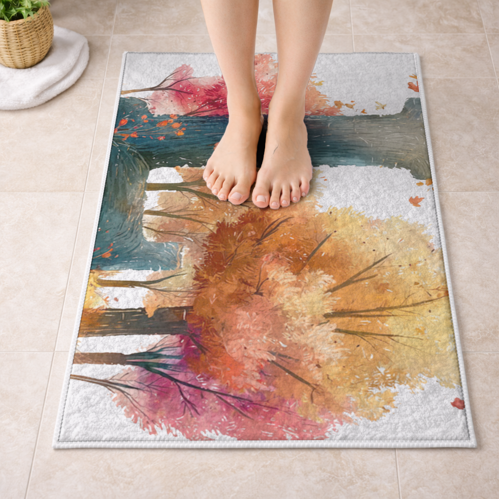 Autumn Forest Letter L Bath Mat