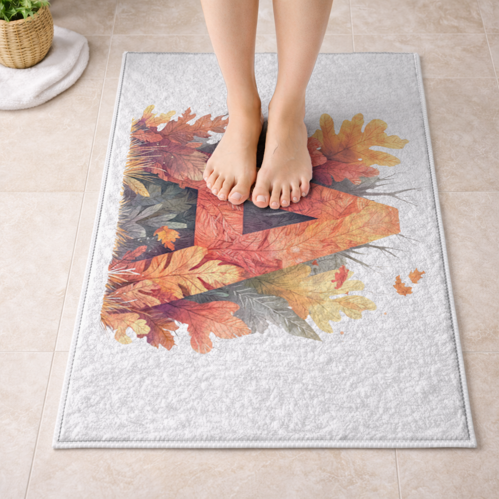 Sonbahar Yapraklı A Harfi Banyo Halısı