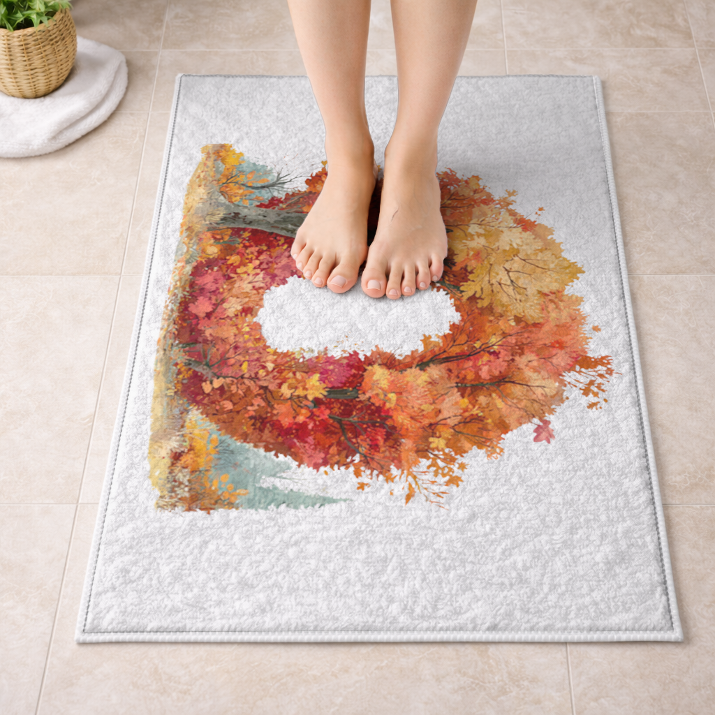 Autumn Leaf Letter O Bath Mat