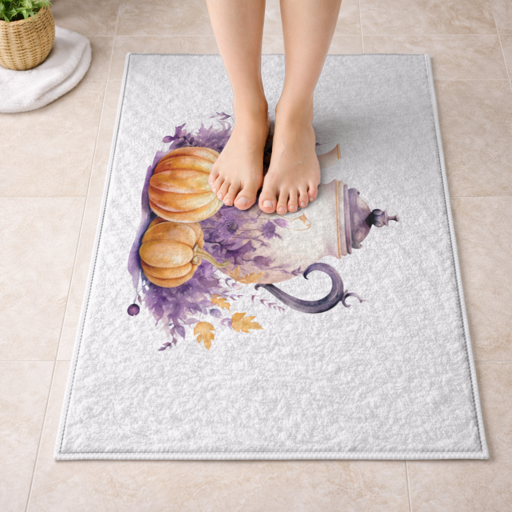 Vintage Purple Floral Pumpkin Teapot 