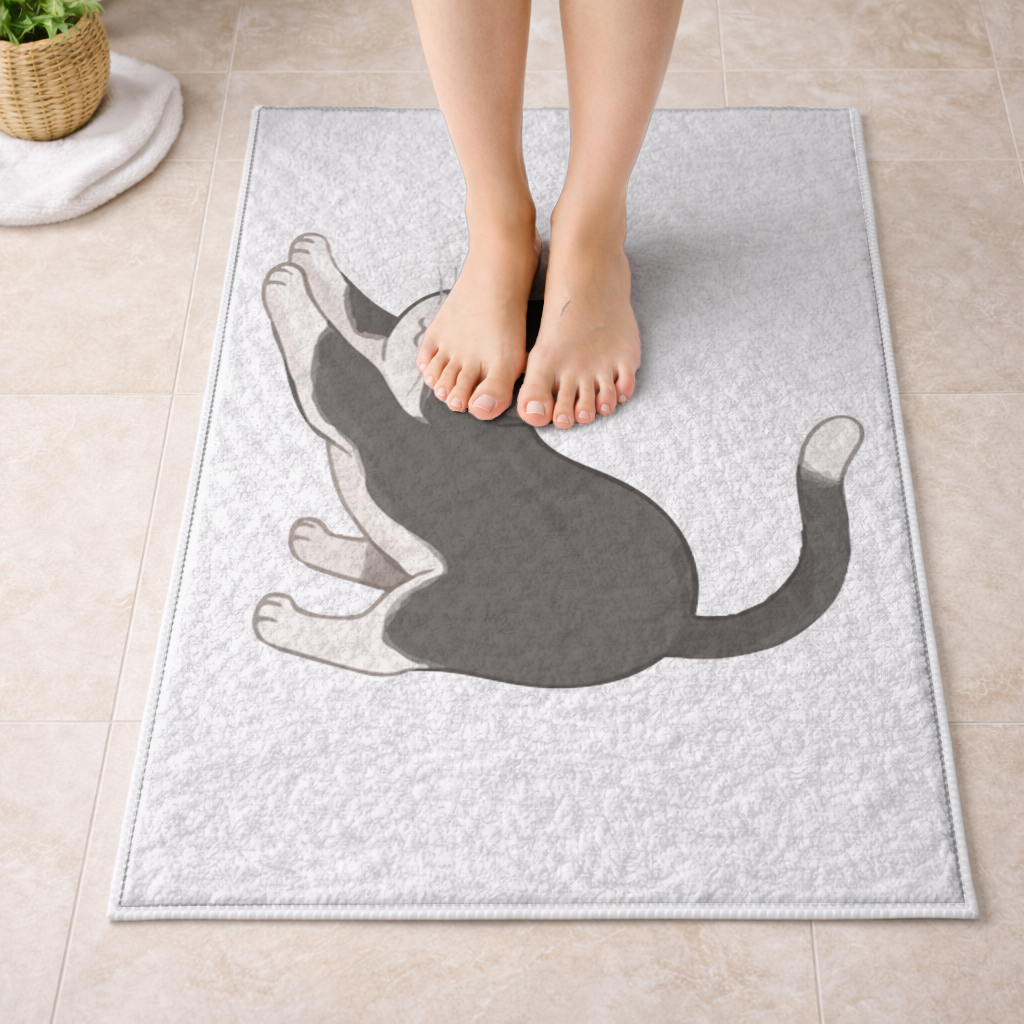 Esneyen Smokin Kedi Banyo Halısı