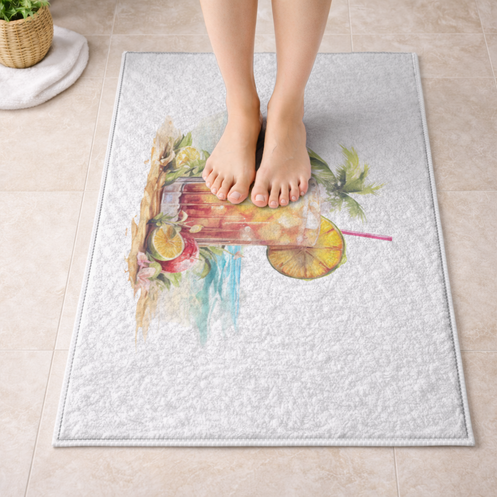 Tropical Island Beach Cocktail with Fruit 