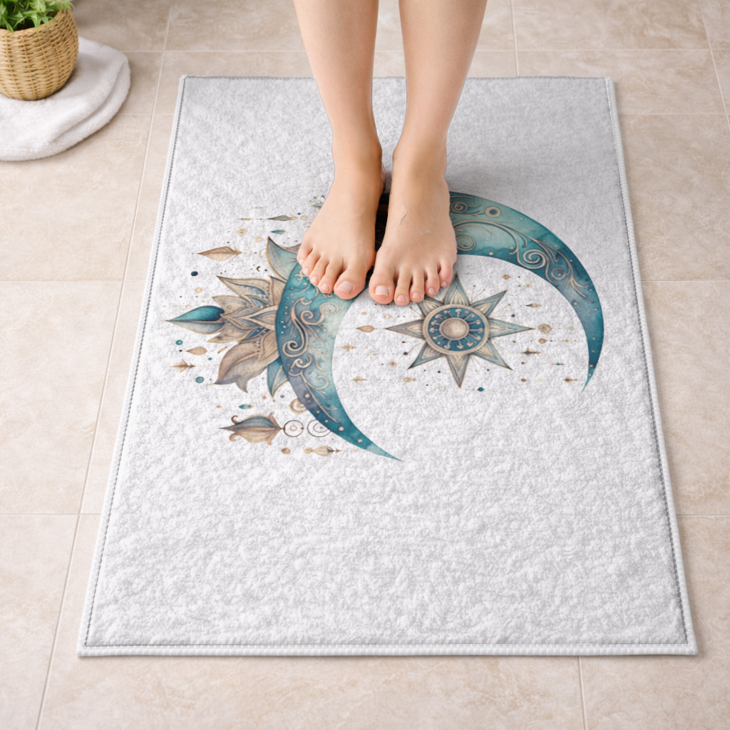 Boho Göksel Güneş ve Ay Banyo Halısı