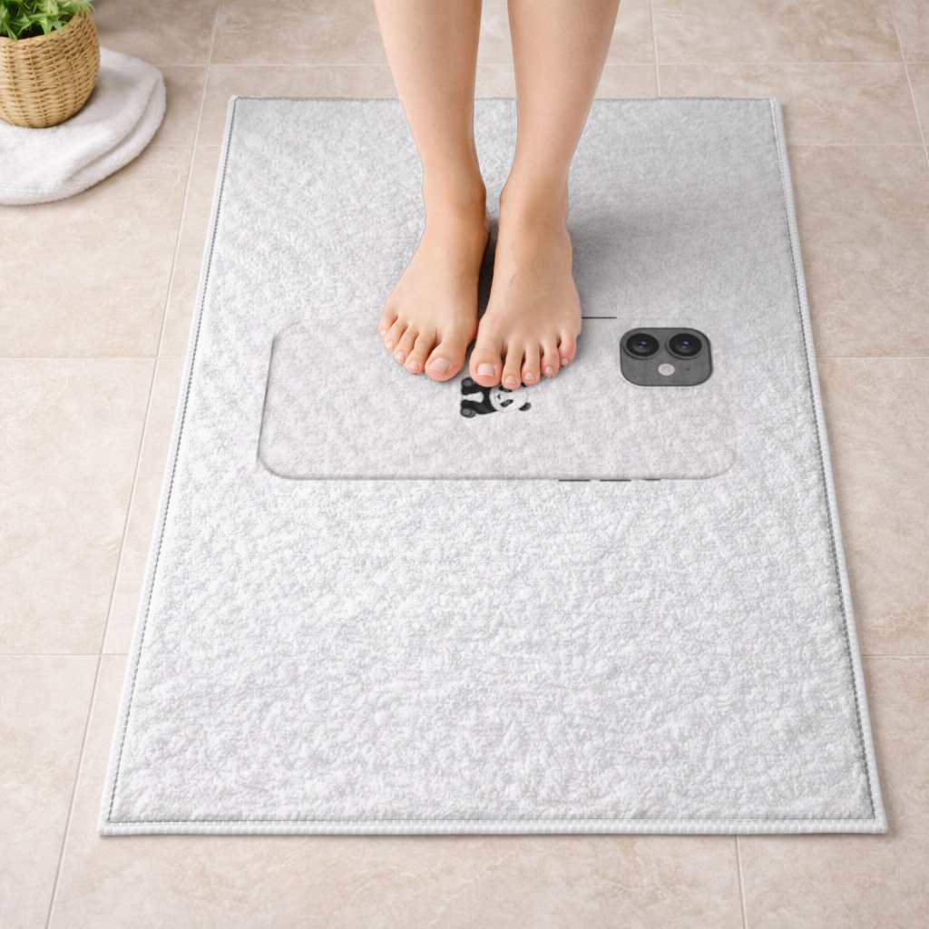 Minimalist Panda Phone Case Bath Mat