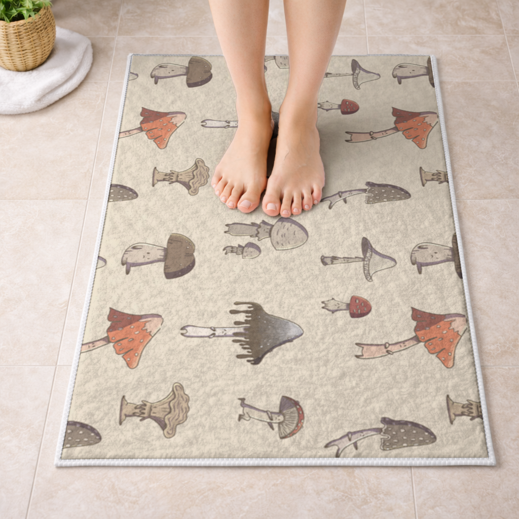 Sad Mushrooms Bath Mat