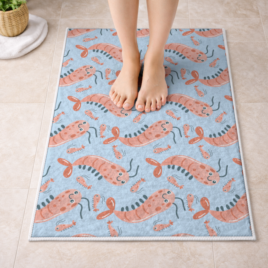 Cute Shrimps Bath Mat