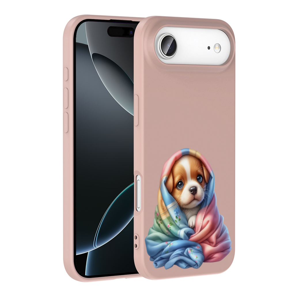 Cute Puppy Wrapped in Colorful Blanket İphone 17 Air Case