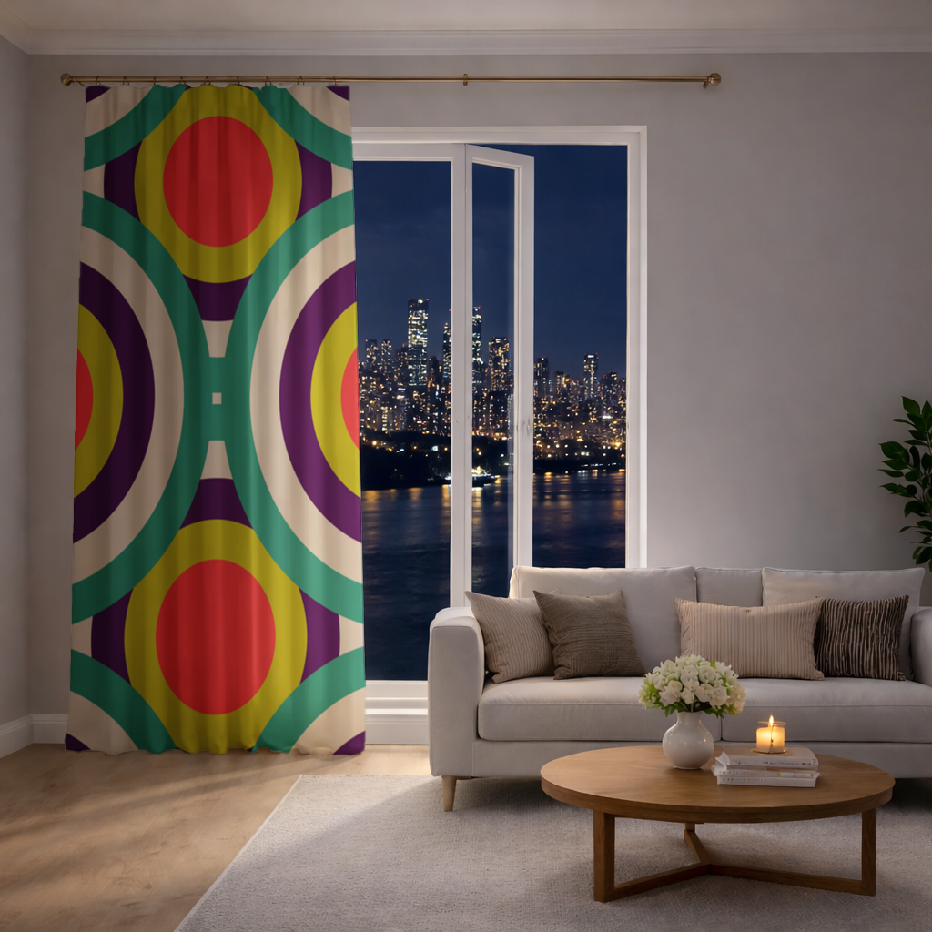 Colorful Geometric Circle Pattern Drapes