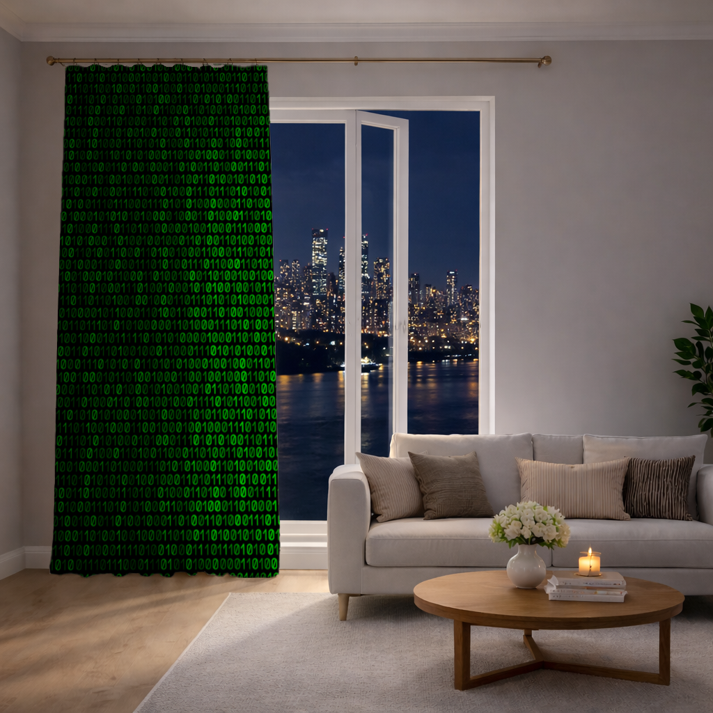 Matrix Style Digital Binary Code Background Drapes