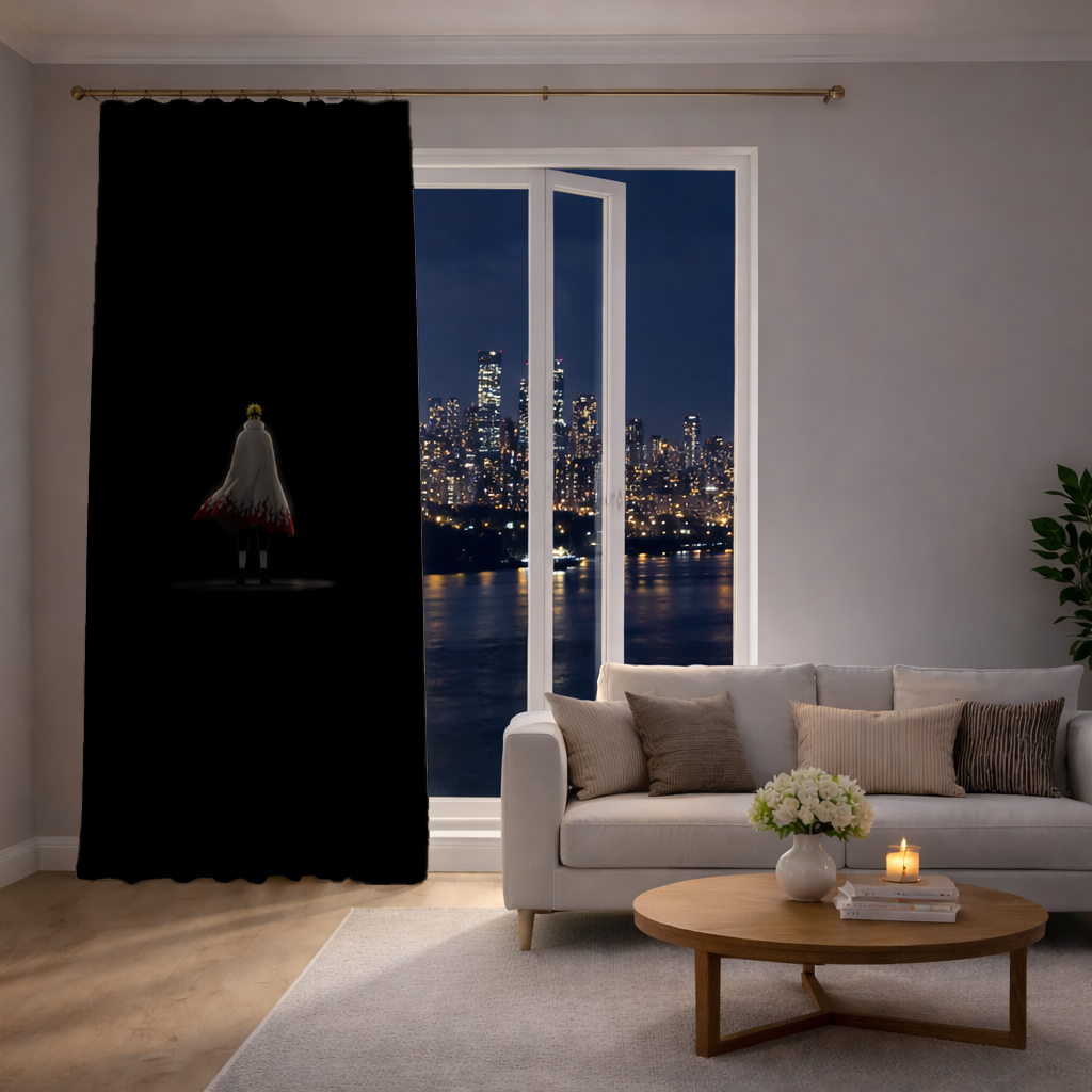 Power from Darkness Naruto Uzumaki Hokage Silhouette Drapes
