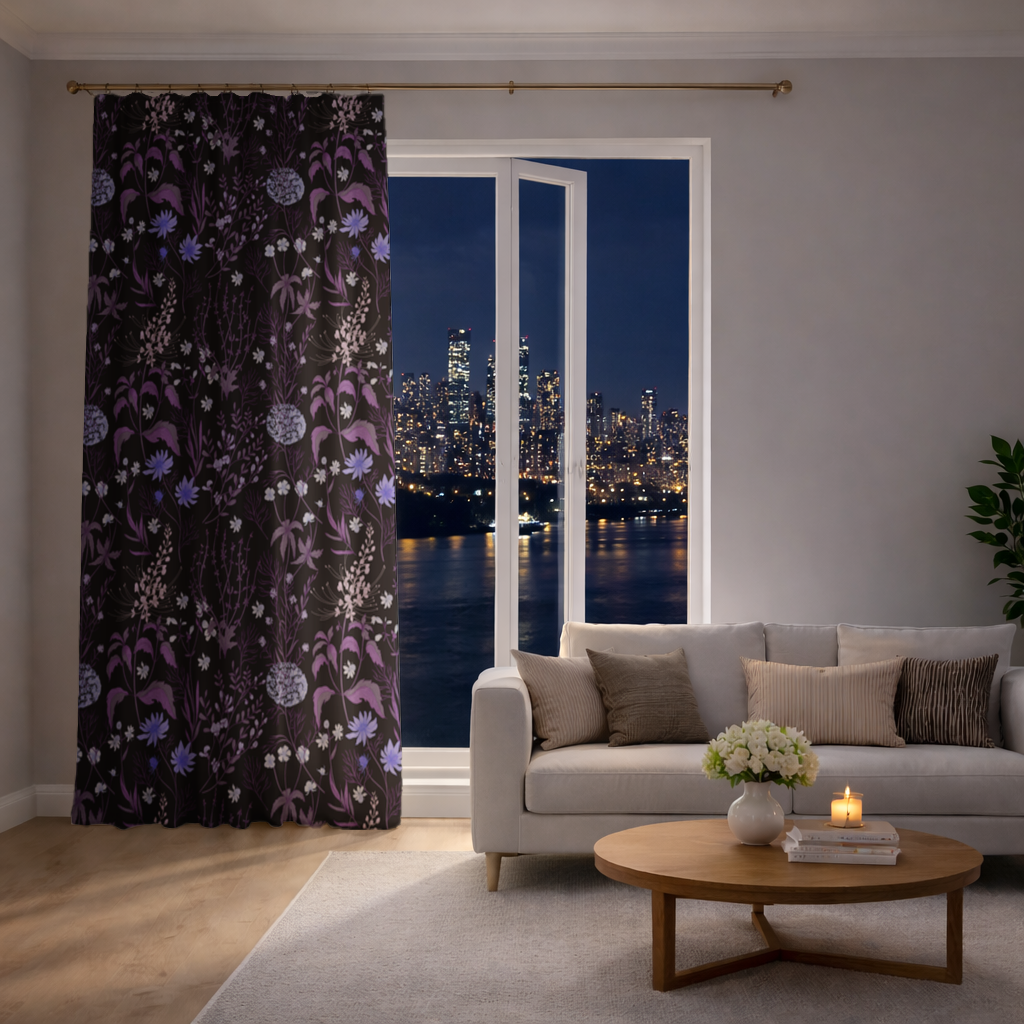 Purple Gothic Botanical Drapes