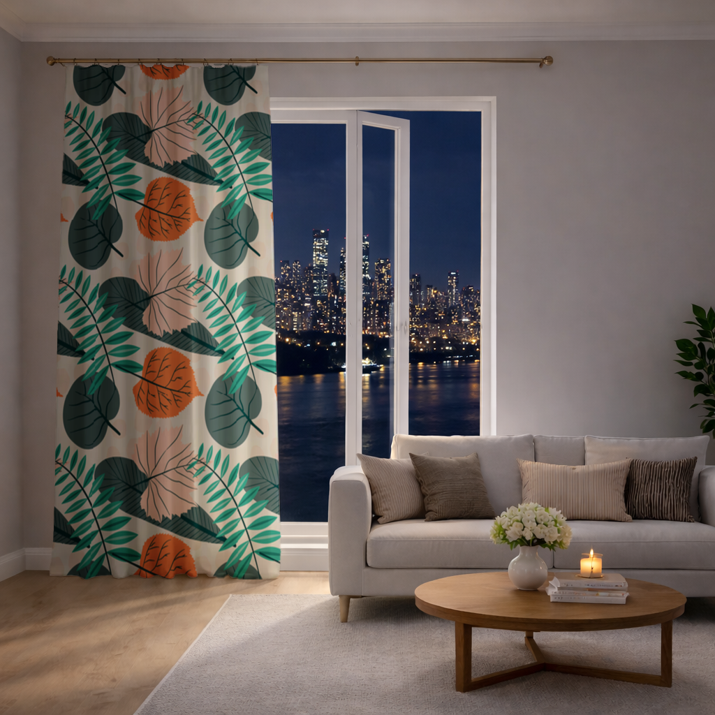 Modern Tropical Leaves Drapes