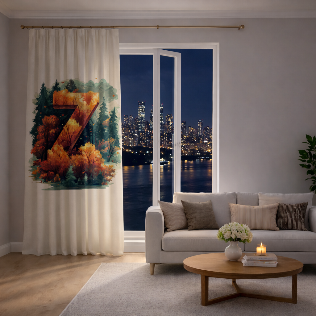 Autumn Leaf Forest Letter Z Drapes