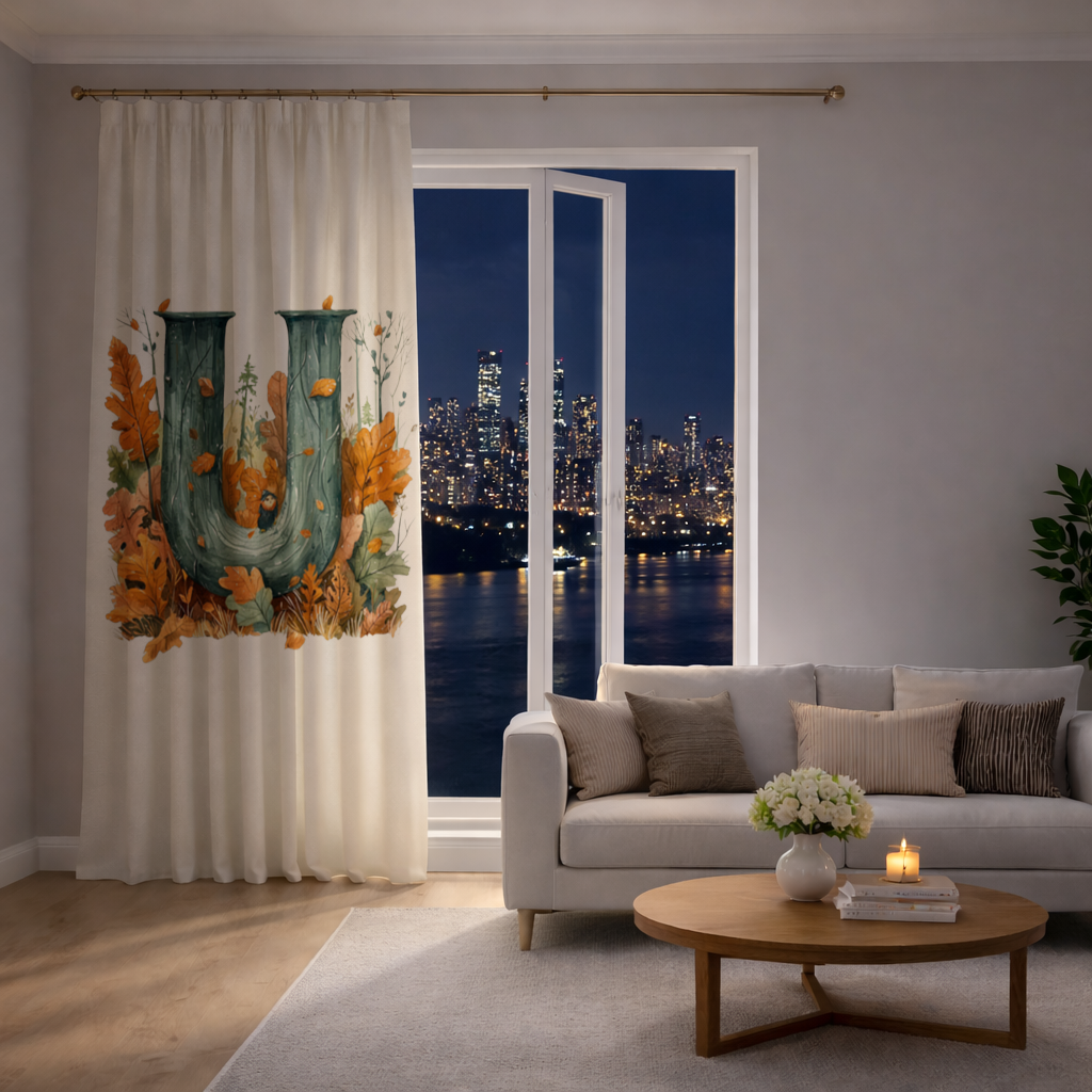 Autumn Woodland Initial Letter U Drapes