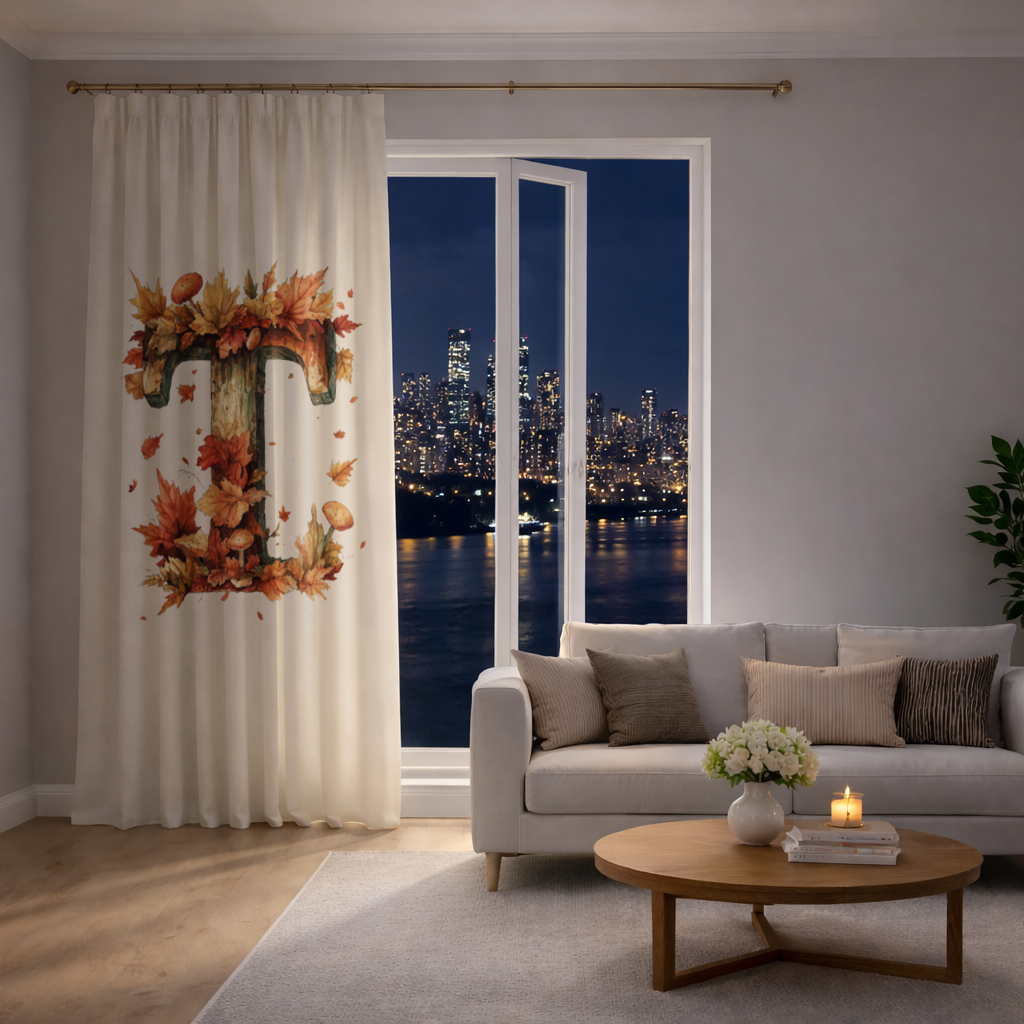 Autumn Leaf Wooden Letter T Drapes