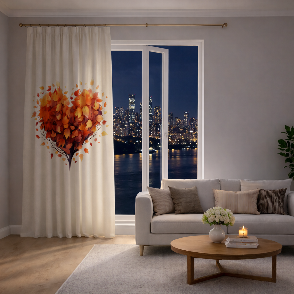 Autumn Leaf Heart Drapes